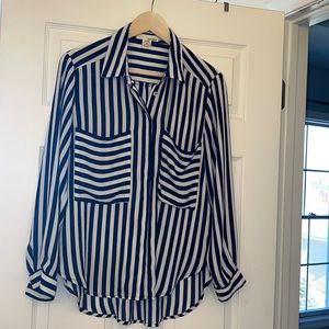 Chico blue and white strip blouse size small